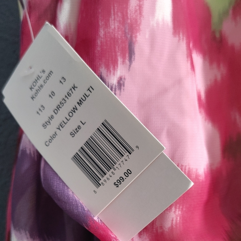 Donna Ricco Colorful Floral High Neck Line Sleeveless Tiered  Dress - Picture 10 of 14